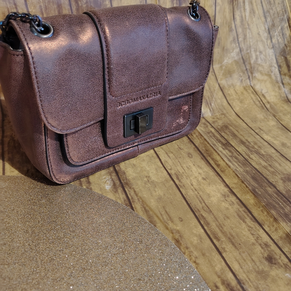 BCBGMAXAZRIA Brown Metallic Crossbody Bag